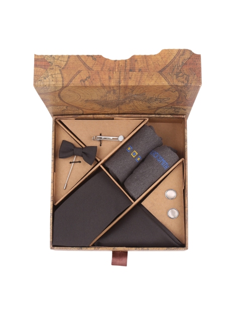 

Blacksmith Men Grey & Brown Cotton Accessory Gift Set