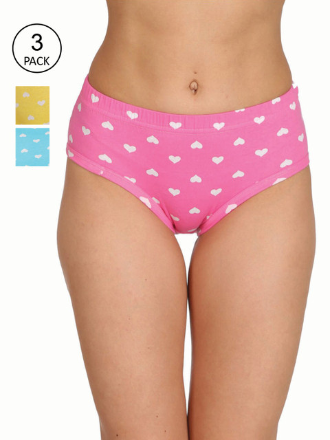 

Reveira Women Pack Of 3 Assorted Cotton Hipster Briefs