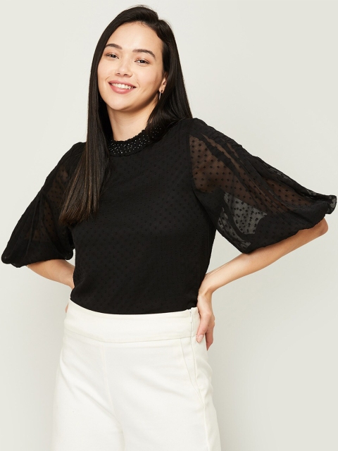 

CODE by Lifestyle Black Flared Sleeved Top