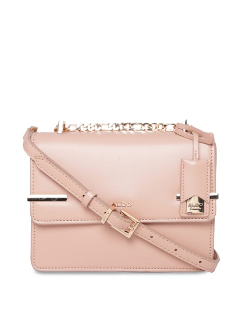 

ALDO Beige Solid PU Structured Sling Bag