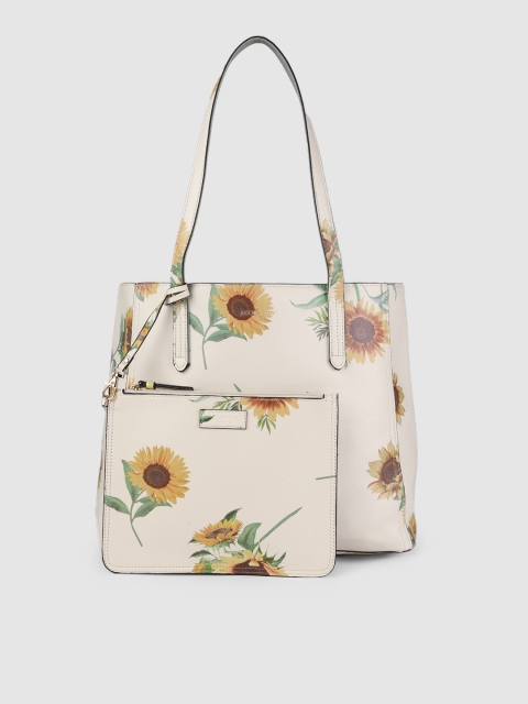 

Accessorize Cream-Coloured Floral Printed Structured Shoulder Bag