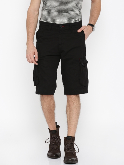 

Sports52 wear Men Black Solid Cargo Shorts