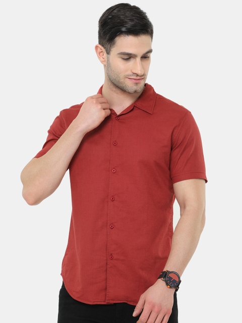 

HERE&NOW Men Rust Slim Fit Casual Shirt