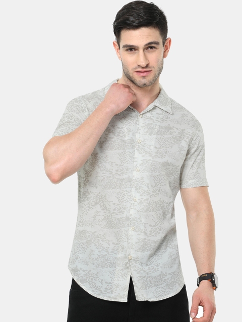 

HERE&NOW Men Grey Slim Fit Printed Casual Shirt