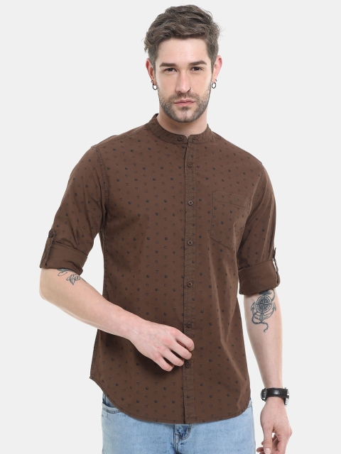 

HERE&NOW Men Brown Slim Fit Printed Casual Shirt