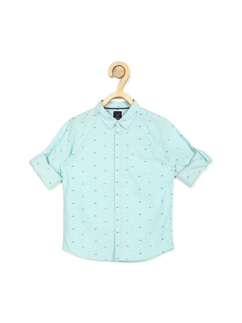 

Allen Solly Junior Boys Aqua Blue Slim Fit Micro Ditsy Opaque Printed Cotton Casual Shirt