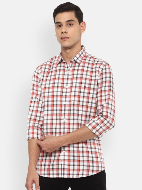 

Louis Philippe Sport Men White & Red Slim Fit Checked Casual Shirt