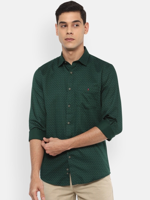 

Louis Philippe Sport Men Green Slim Fit Printed Casual Shirt