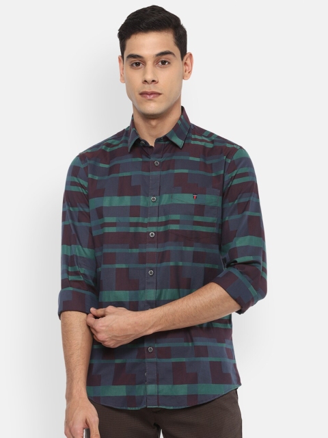 

Louis Philippe Sport Men Blue Slim Fit Printed Pure Cotton Casual Shirt