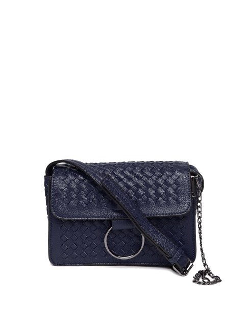 

Roadster Navy Basket Weave Sling Bag, Navy blue