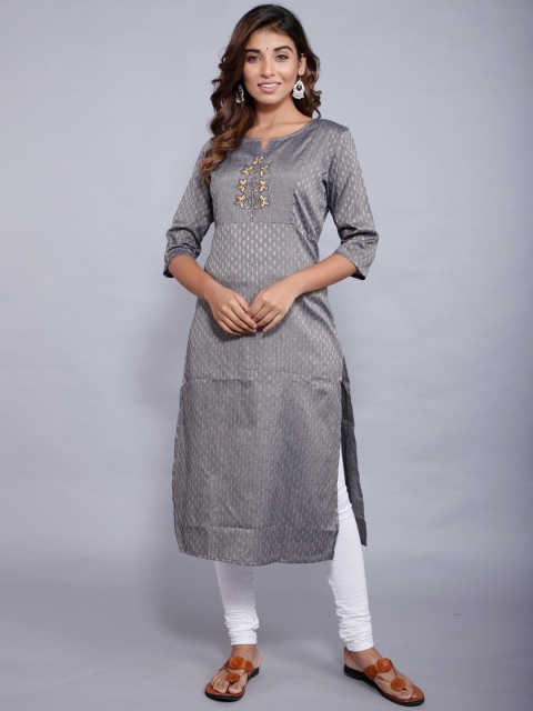 

KALINI Women Grey Ethnic Motifs Printed Kurta