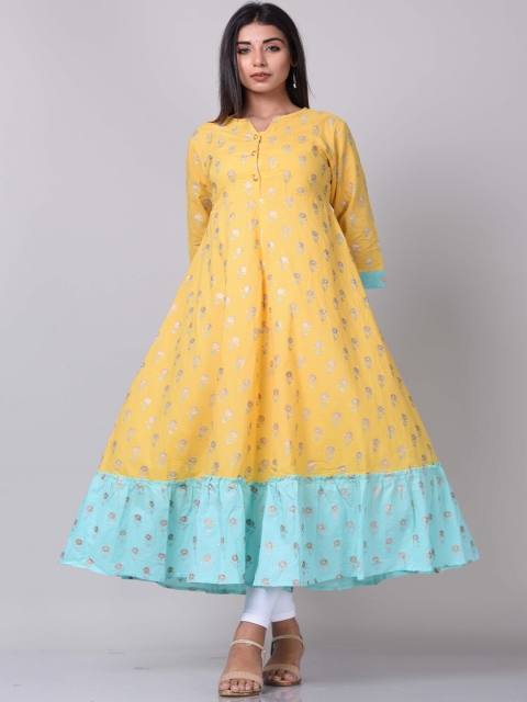 

KALINI Woman Yellow Ethnic Motifs Printed Anarkali Kurta