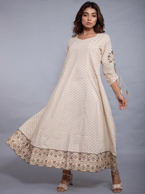 

KALINI Woman Off White Geometric Anarkali Kurta