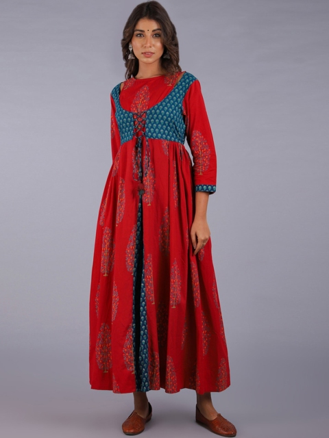 

KALINI Women Red Ethnic Motifs Printed Anarkali Kurta