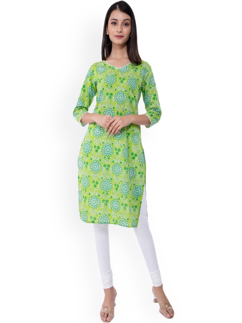 

KALINI Woman Green Floral Printed Kurta