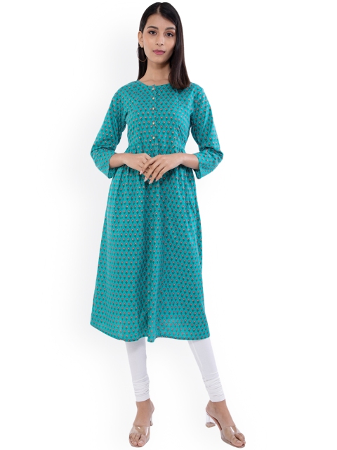 

KALINI Women Blue & Pink Floral Kurta