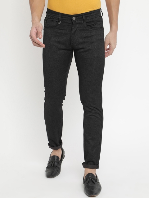 

V2 Value & Variety Men Black Textured Printed Trousers