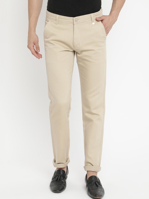 

V2 Value & Variety Men Cream-Coloured Solid Formal Trousers