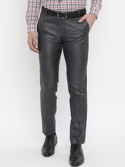 

V2 Value & Variety Men Navy Blue Solid Formal Trousers