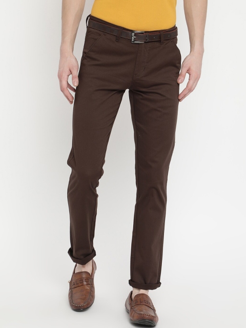 

V2 Value & Variety Men Brown Solid Chinos Trousers