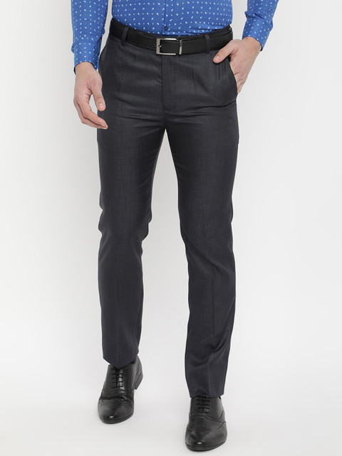 

V2 Value & Variety Men Blue Solid Formal Trousers