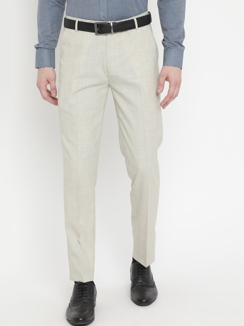 

V2 Value & Variety Men Cream-Coloured Formal Trousers