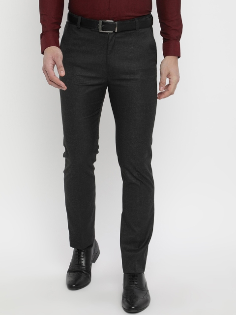 

V2 Value & Variety Men Black Textured Trousers