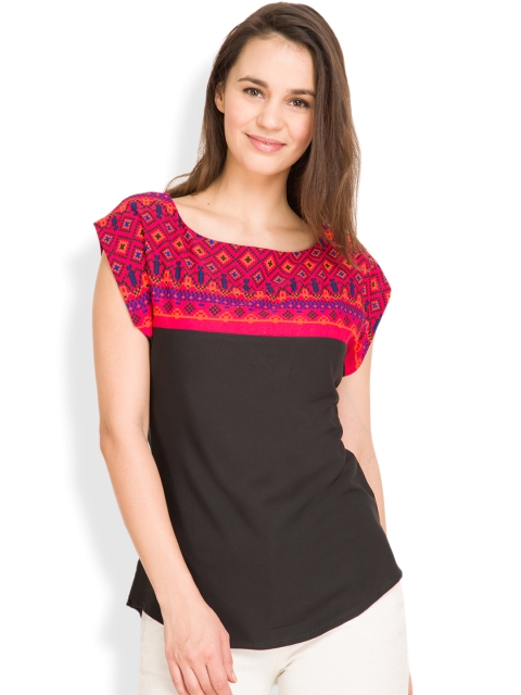 

Tokyo Talkies Black & Red Printed Top