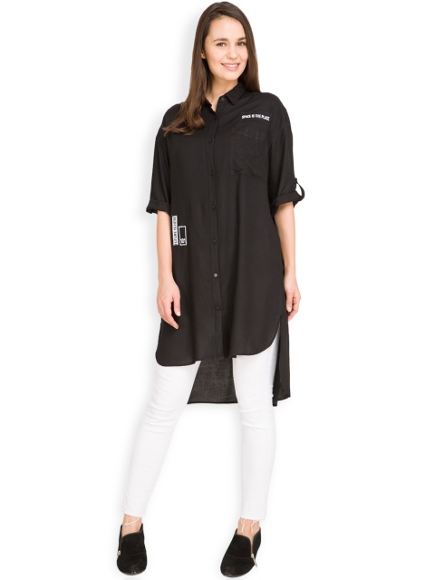 

Tokyo Talkies Black High-Low Tunic