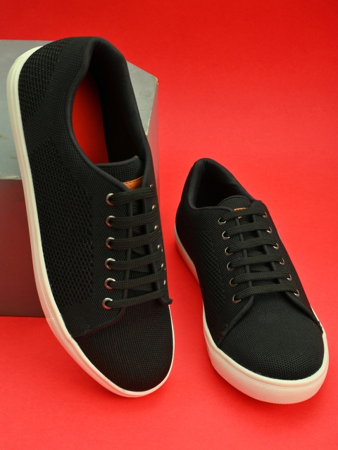 

San Frissco Men Black Solid Regular Sneakers