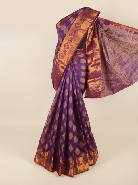 

Pothys Women Violet Woven Design Zari Saree