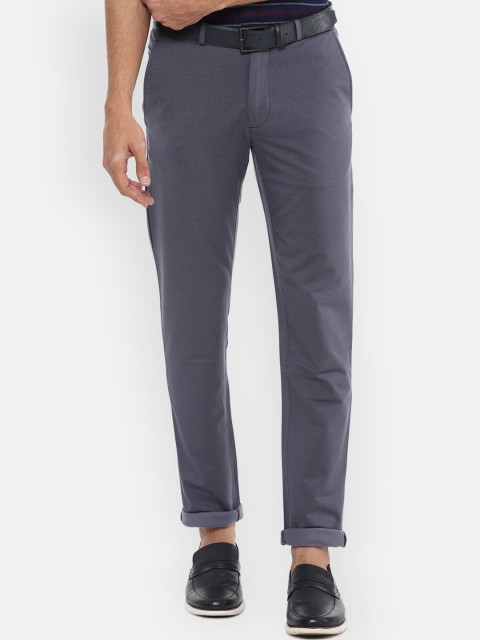 

Louis Philippe Sport Men Purple Self-Design Slim Fit Chinos Trousers