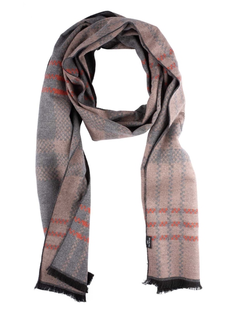 

The Tie Hub Men Grey & Orange Striped Scarf