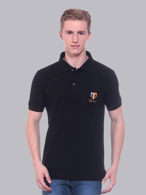 

Ted Smith Men Black Polo Collar T-shirt
