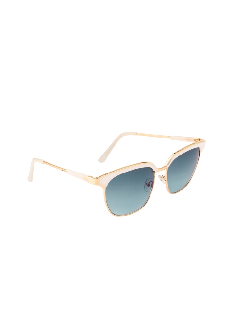 

Ted Smith Unisex Blue Lens & Gold-Toned Wayfarer Sunglasses with Polarised Lens