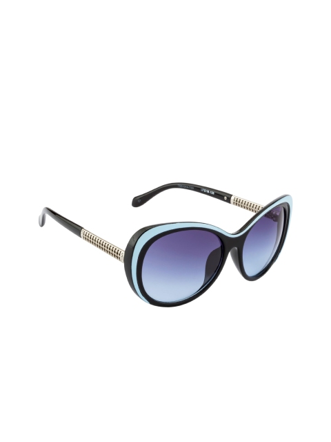 

Ted Smith Women Blue Lens & Black Butterfly Sunglasses with UV Protected Lens