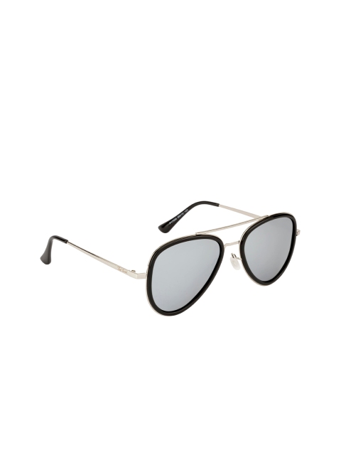 

Ted Smith Unisex Grey Lens & Silver-Toned Aviator Sunglasses with Polarised Lens