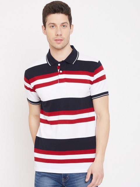 

THE MILLION CLUB Men Multicoloured Striped Polo Collar T-shirt, Multi