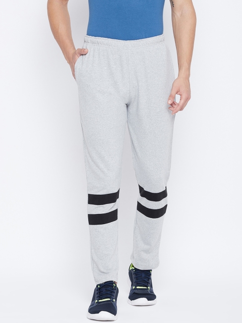 

THE MILLION CLUB Men Grey & Black Striped Track Pants