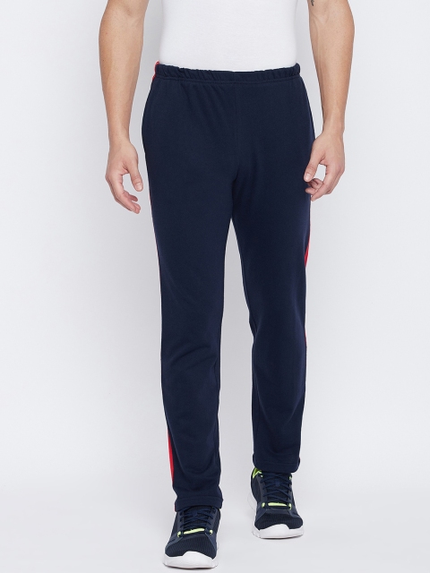 

THE MILLION CLUB Men Navy Blue & Red Solid Track Pants