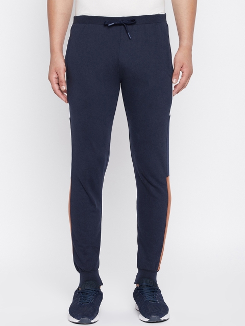 

THE MILLION CLUB Men Navy Blue & Brown Colourblocked Joggers