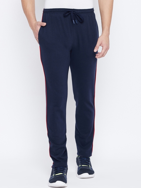 

THE MILLION CLUB Men Navy Blue & Red Solid Track Pants