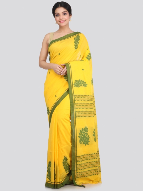 

PinkLoom Yellow & Green Ethnic Motifs Saree