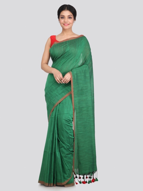 

PinkLoom Green & Brown Pure Cotton Khadi Saree