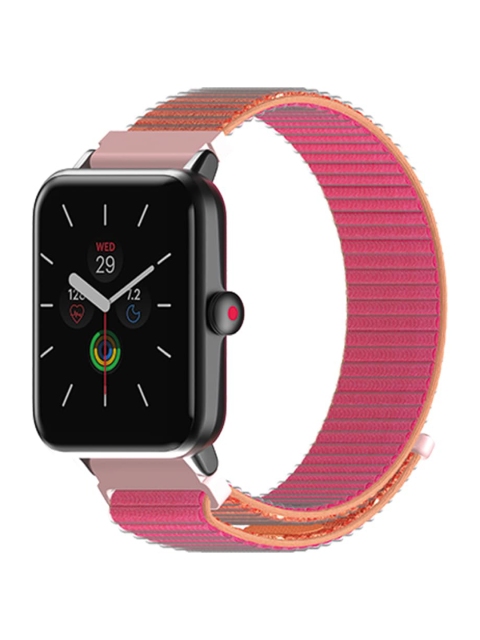 

NOISE Pink & Brown Textured Classic Ultra-Flexible Nylon Smartwatch Strap