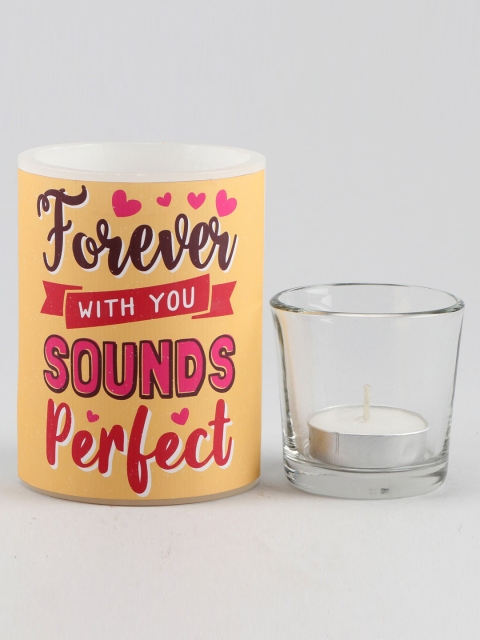 

Ferns N Petals Yellow & White Forever With You Hollow Candle with Rose Quartz Wish Tree