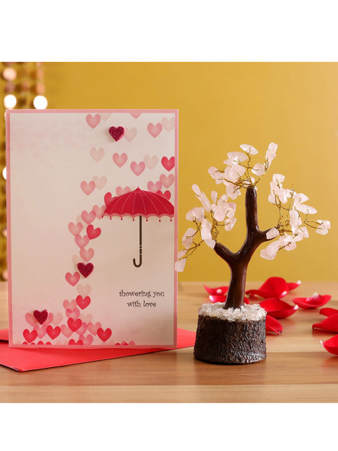 

Ferns N Petals Love Umbrella Card And Wish Tree Showpiece, Multi