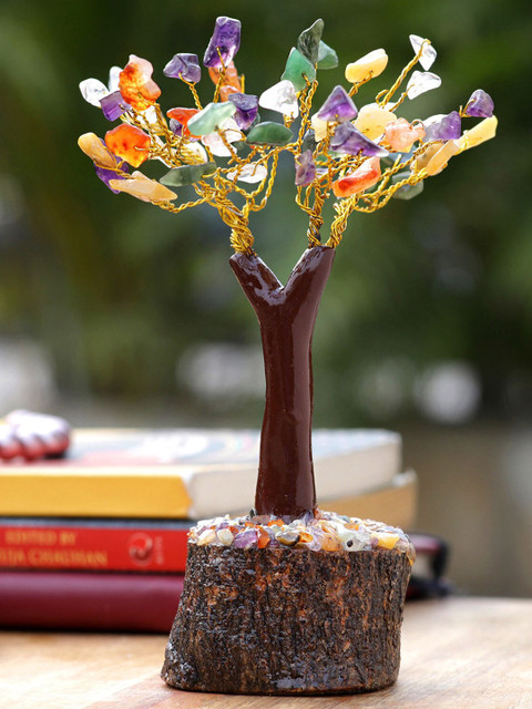 

Ferns N Petals Brown & Green Crystal Wishing Tree Showpiece