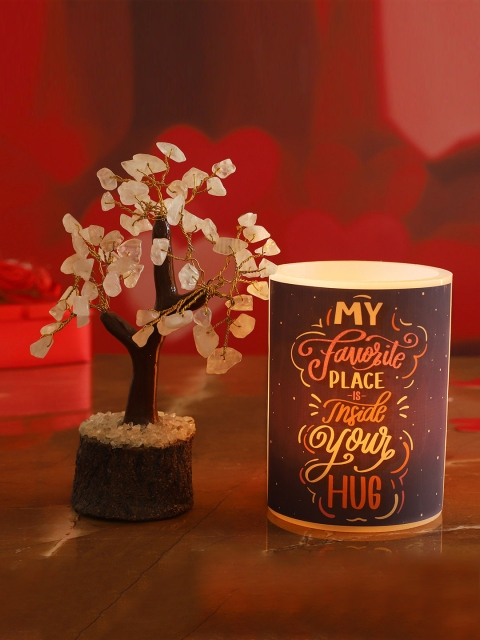 

Ferns N Petals Brown & Beige Hollow Candle Rose Quartz Wishing Tree Showpiece