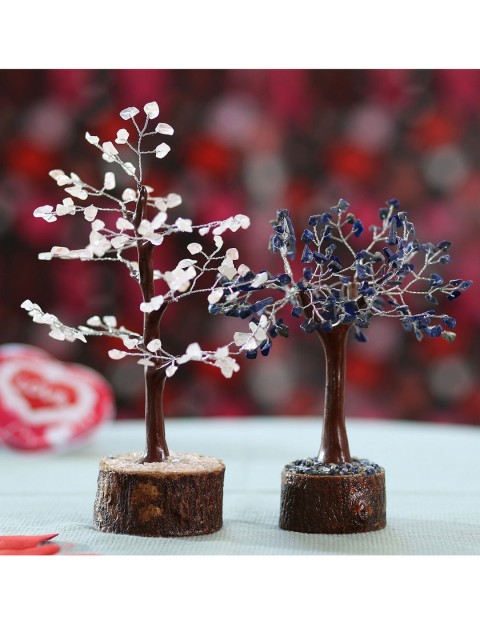 

Ferns N Petals Set of 2 Wish Tree Rose Quartz & Blue Lapis Lazuili Wish Tree